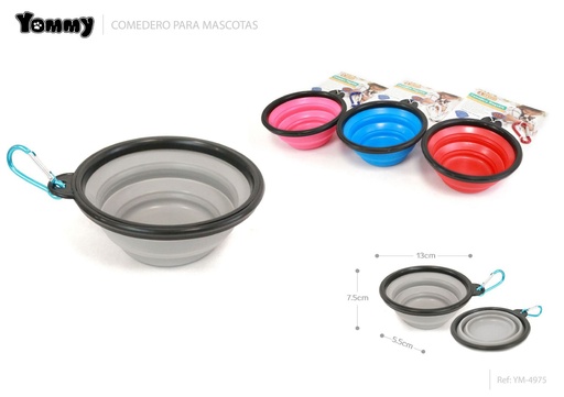[YM4975] Bol de Perro Plegable TPR 13*7.5*5.5cm - Accesorios para mascotas