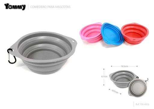 [YM4976] Comedero plegable para perros 16.5x11.5x6.7 cm - Accesorio de viaje para mascotas