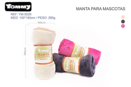 [YM5535] Manta para mascotas de lana larga de 100*160 cm - Cobertor para mascotas