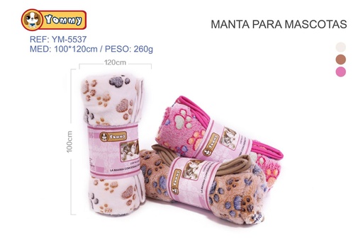 [YM5537] Manta para mascotas 100x120 cm - Accesorios para mascotas