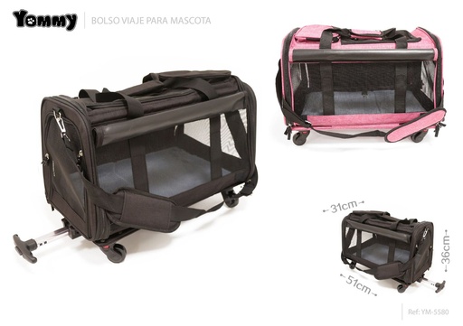 [YM5580] Bolso de viaje para mascotas 51x31x36cm transporte seguro