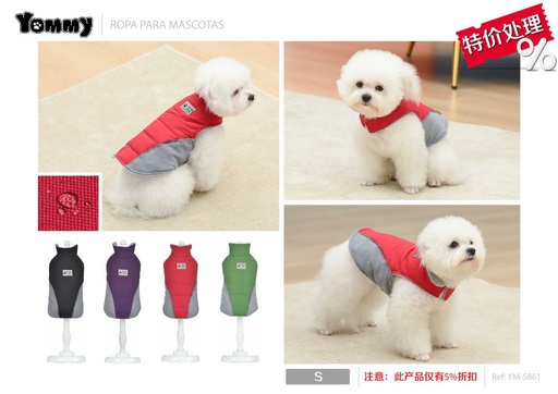 [YM5861] Anorak deportivo talla S para mascotas ropa de invierno