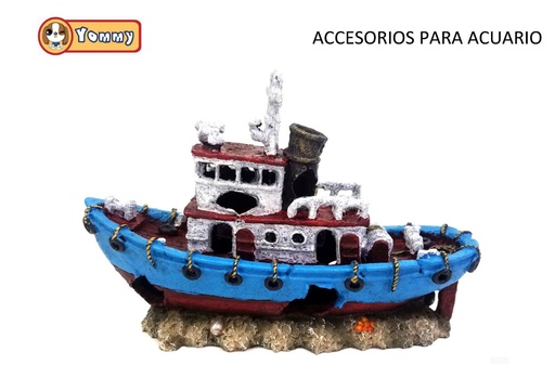 [YM6000] Accesorio de acuario en forma de barco grande 28x9x19 cm - Accesorios para acuario