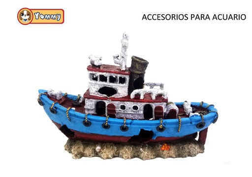 [YM6000] Accesorio para acuario barco de resina 28*9*19cm