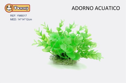 [YM6017] Decoración acuario plástico 14x14x12cm, plantas artificiales