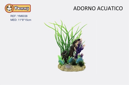 [YM6038] Adorno acuático plástico 11x8x15cm para peceras