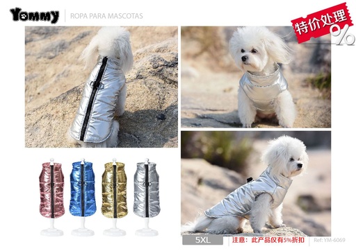[YM6069] Ropa anorak brillante para perros 5XL - Prendas para mascotas