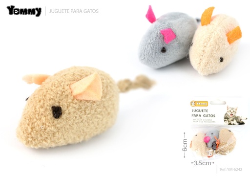 [YM6242] Juguete para gato en forma de ratón 5x3.5cm para entretenimiento felino