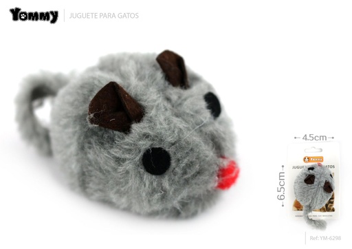 [YM6298] Ratón de peluche vibrador de 6.5*4.5cm para gatos - Juguete eléctrico