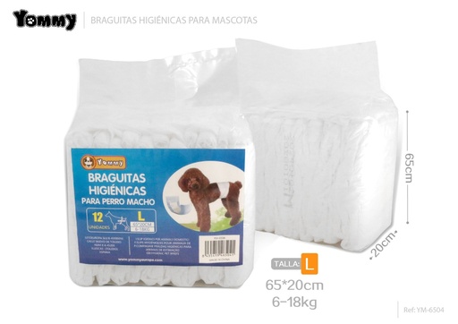 [YM6504] Braguitas higiénicas para perro macho talla L - Accesorios para mascotas