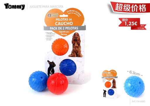 [YM6665] Juguete TPR barbell con silbato (dos bolas) 6.35 cm - Juguetes para mascotas