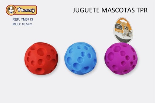 [YM6713] Juguete para mascotas bola de agujeros 10.5cm para perros