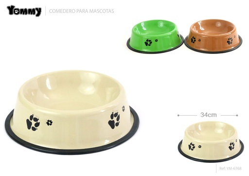 [YM6768] Cuenco para perros de acero inoxidable 34 cm - Utensilios para mascotas