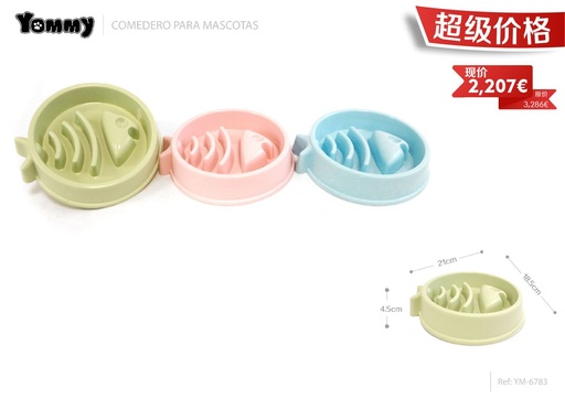 [YM6783] Comedero para mascotas en forma de hueso 21*18.5*4.5 cm - Platos para mascotas