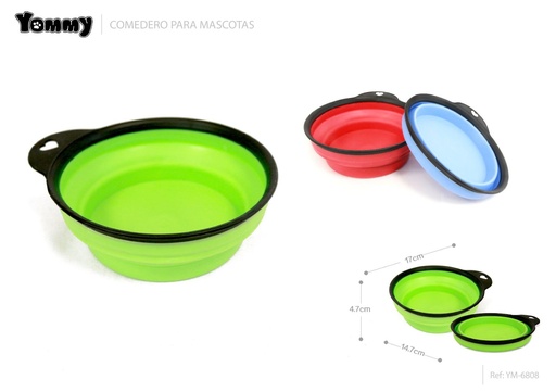 [YM6808] Comedero plegable para perros de viaje 17x14.7x4.7cm - Accesorios para mascotas