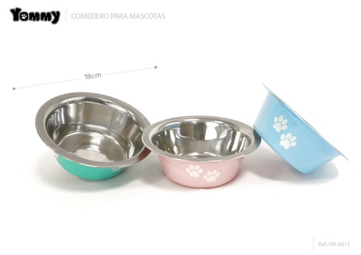 [YM6811] Cuenco para perros de acero inoxidable 18cm para mascotas