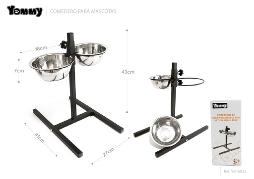 [YM6822] Comedero para mascotas Φ18*7(41*27*43)