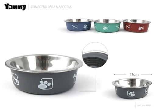 [YM6824] Cuencos de acero inoxidable para perros 11 cm - Accesorios para mascotas