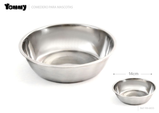 [YM6835] Comedero de acero inoxidable 14 cm - Artículos para mascotas