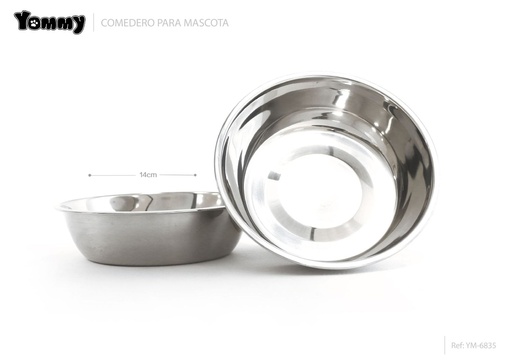 [YM6835] Comedero de acero inoxidable para mascotas 14cm