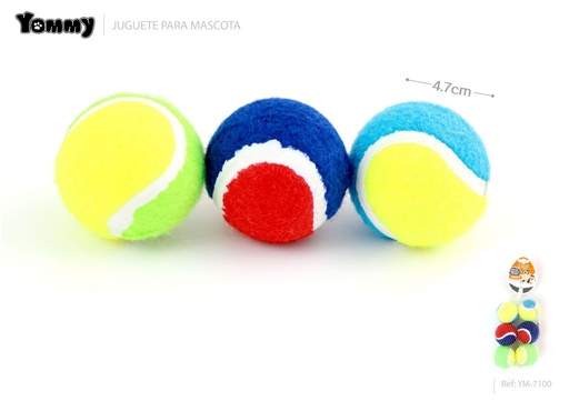 [YM7100] Juguete de bolas para mascotas 4.7cm 6 unidades