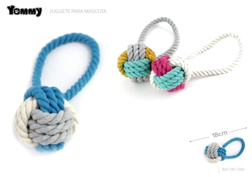 [YM7368] Juguete bola cuerda 18cm - Artículos para mascotas y juguetes