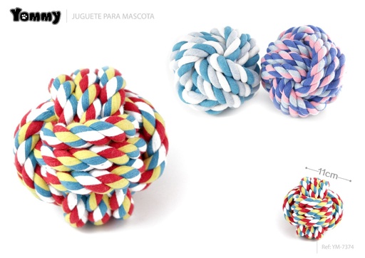 [YM7374] Cuerda con bola de nudos para perros 11cm - Juguete para perros