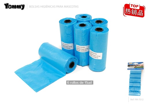 [YM7512] Bolsitas higiénicas para mascotas 6x15 - Desechables y artículos de limpieza para mascotas