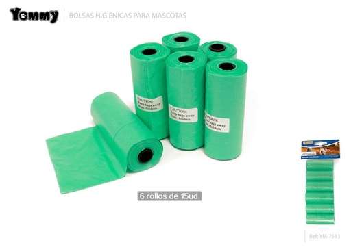 [YM7513] Bolsitas higiénicas para mascotas 6x15 - Desechables y artículos de limpieza para mascotas
