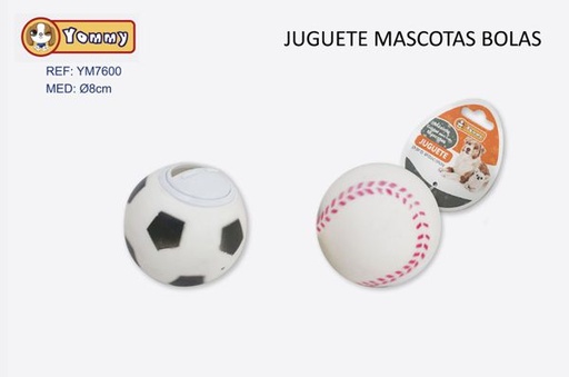 [YM7600] Juguete de bolas para mascotas 8cm resistente y divertido