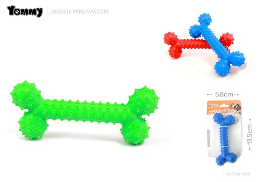 [YM7840]  Juguete de goma en forma de hueso para mascotas 13.5*5.8*3.0 cm - Juguetes para masticar