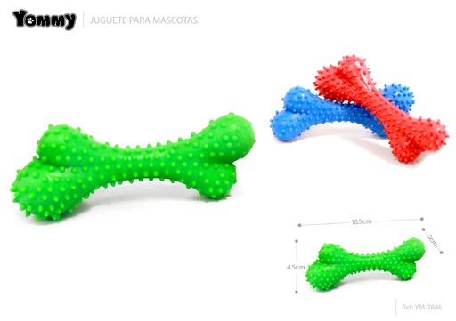 [YM7846] Juguete de hueso para mascotas 10.5x4.5x3cm de goma