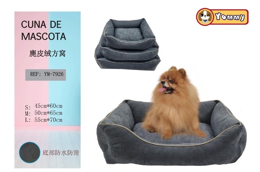 [YM7926] Cuna de Mascota de Piel Suave Color Gris YD-79260 - Accesorios para Mascotas
