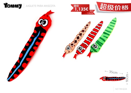 [YM8234] Juguete de peluche serpiente 35*10cm - Juguetes para mascotas