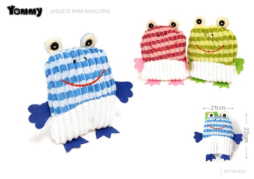 [YM8245] Peluche para mascotas rana arcoíris 22cmx21cm para juego y entretenimiento