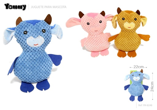 [YM8248] Juguete de peluche para mascotas 24x22cm forma de toro