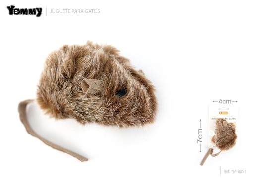 [YM8251] Rata marrón vocal 7*4CM - Juguetes para gatos