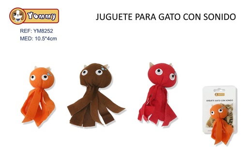 [YM8252] Juguete de pulpo vocal 10.5x4cm para gatos