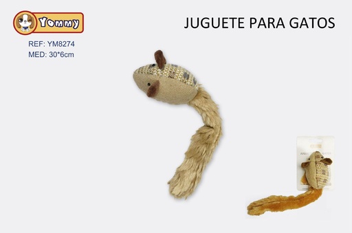 [YM8274] Juguete de mascota ratón 30x6cm para gatos