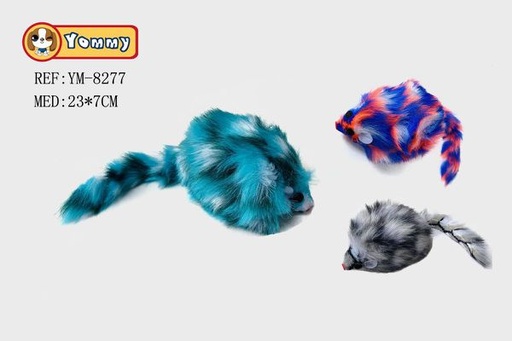 [YM8277] Juguete para gato ratón de peluche 23x7cm