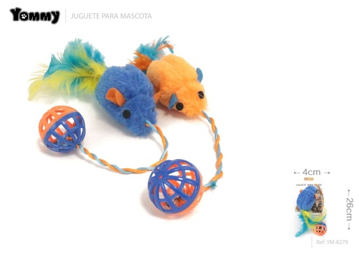 [YM8279] Juguete para gato ratón 26*4cm - Juguetes para mascotas