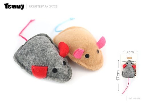 [YM8282] Juguete para gatos ratón de fieltro 17x7cm, accesorios para mascotas