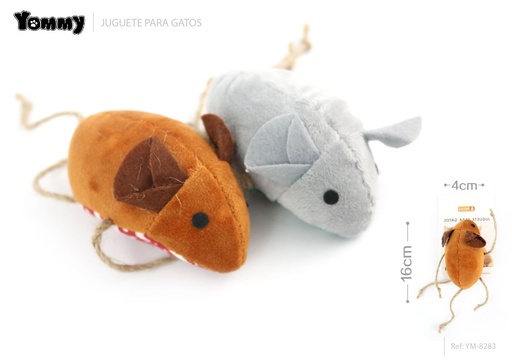 [YM8283] Juguete para gato ratón 16x4cm para entretenimiento de mascotas