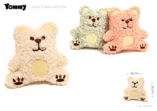 [YM8292] Juguete para gato peluche oso 8x8cm para mascotas