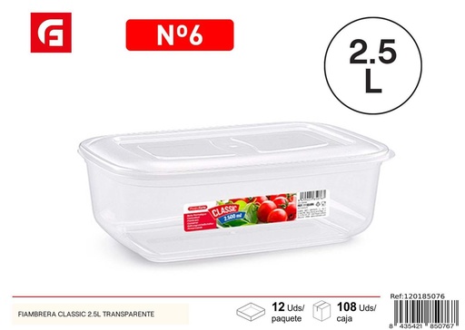 [A002806] Fiambrera Classic transparente 2.5L - Contenedores de cocina