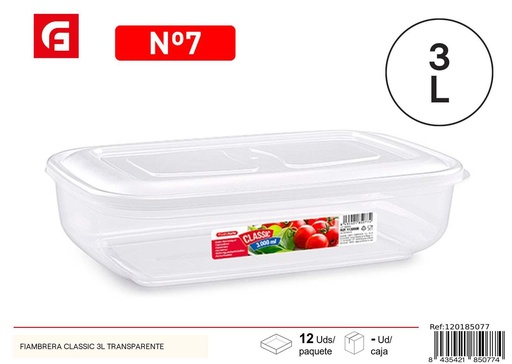 [A002722] Fiambrera Classic 3L transparente - Contenedores de alimentos