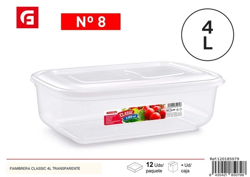 [A002723] Fiambra clásica 4L transparente - Utensilios de cocina plásticos