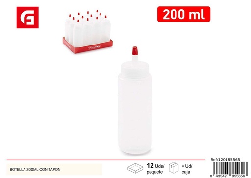 [120185565] Botella de 200ml con tapón - Utensilios de cocina