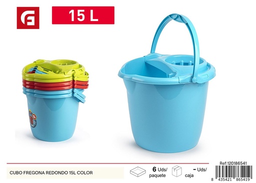 [120186541] Cubo fregona redondo 15L multicolor para limpieza