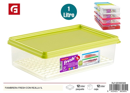 [120186589] Fiambrera Fresh con rejilla 1L para almacenamiento de alimentos